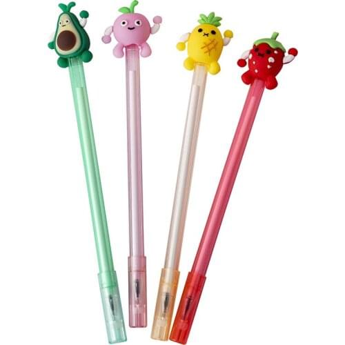 20 Pcs wholesale New Korean Version of the Creative Transparent Rod Fruit Dolls Pen Students Pen Stationery Wholesale