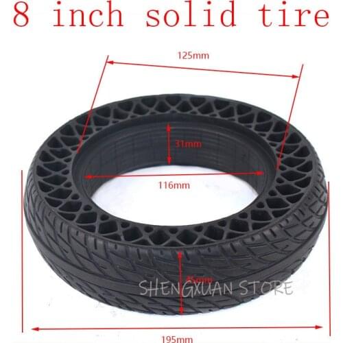 Super 8 inch honeycomb solid tire, no inner tube thickening and wear resistance, for electric scooter, electric balancing car
