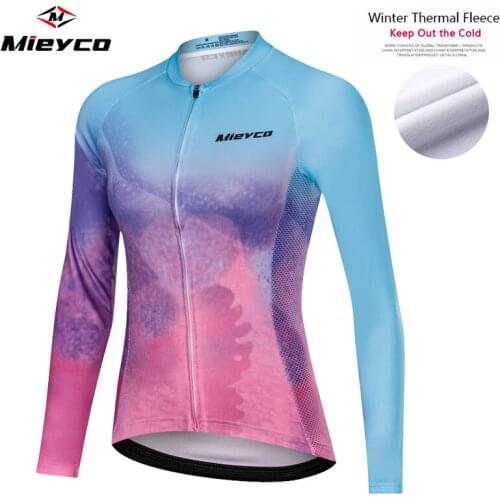 Thermal Fleece Cycling Jersey Winter Warm maillot ciclismo Mountain Bike Jersey Shirt Long Sleeve cycling Clothing Women Shirt c