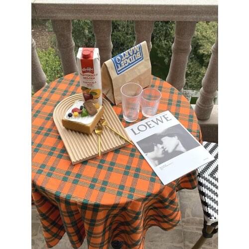 Vintage Red Grid Rectangular Tablecloth Home Soft Tablecloth Background Fabric Curtain Decoration Hanging Cloth Christmas