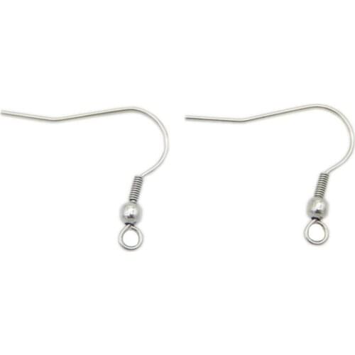 50pcs 316 Stainless Steel Jewelry Settings Anti Allergies Earrings Hook Connector Claps for DIY Fashion Drop Earrings Women