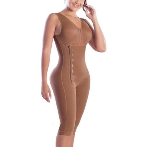 Women Slimming Shapewear Tummy Control Fajas Front Closure Side Zipper Full Body Shaper Postpartum Bodysuit Fajas Colombianas