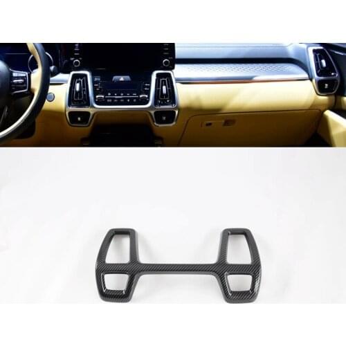 For Hyundai Sorento 2021 1PC Car Middle Air Conditioning Vent Outlet Cover Trim Carbon Fiber ABS Car Styling Accessories