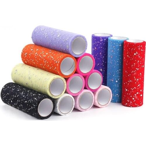 15cm*10yds Laser Sequins Tulle Spool Fabric DIY Baby Shower TUTU Skirt Desk Cloth Chair Ribbon Wedding Party Home Decor Supplies
