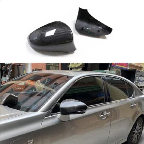 2pcs Dry Carbon Fiber Side Mirror Cover Caps Fit For Lexus ES GS IS300 CT RC Replacement Style