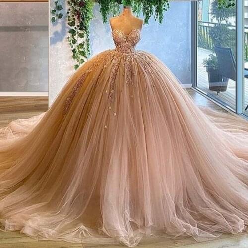 2021 Custom Made Blush Plus Size Women Tulle Ball Gowns Sweet 16 Dresses Gowns Prom Dresses Quinceanera Dresses Gowns