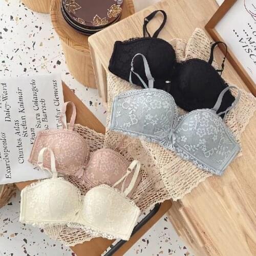 2021 New Sexy Lingerie 1/2 Cup Shell Bra Set Fashion Women Lace Seamless Cotton Push Up Bras Underwear Lady Bralette Panties