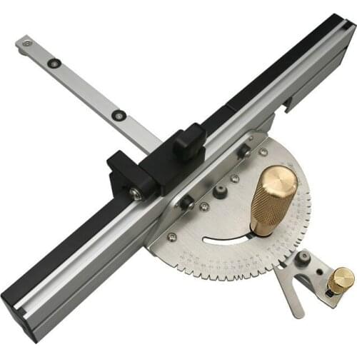 450mm Miter Gauge with Tenon and Track Stop Woodworking Table Saw/Router Miter Gauge Sawing Assembly Ruler DIY Tools