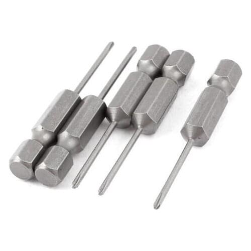 5pcs 1/4" Hex Shank 1.6mm PH000 Magnetic Phillips Crosshead Screwdriver Bit 50mm