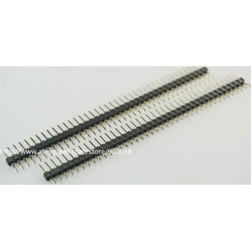 5pcs 1x40P 40 Pin 2.54mm Pin Header Male single row Right Angle 90 degree SMT PCB Mount Gold