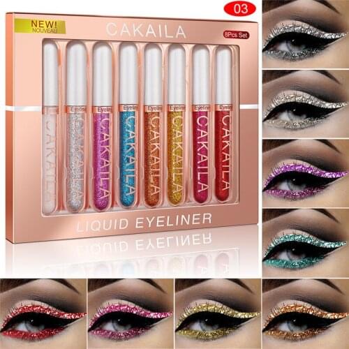 8PCS/Set Matte Eyeliner Liquid Waterproof Easy To Wear Make Up Matte Eye Liner Blue Red Green Brown Neon Eyeliner Color Liner