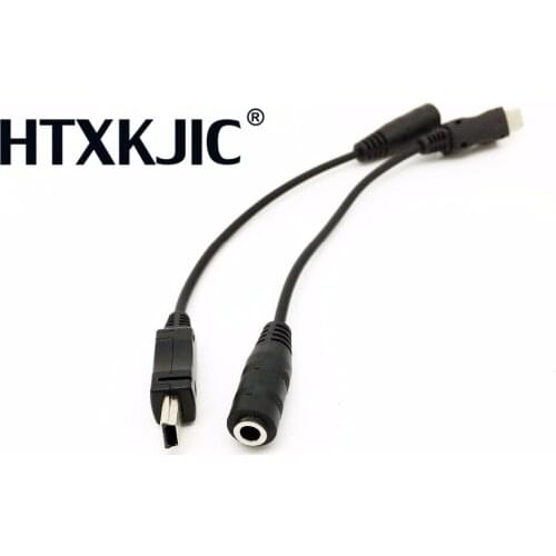 NEW Mini USB Male to 3.5mm Jack Female Audio Cable Cord for Active Clip Mic Microphone Adapter for GoPro Hero 1 2 3 3