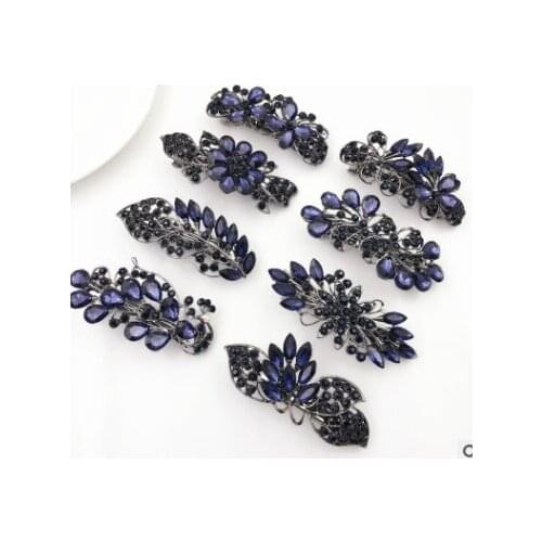 Bow hair accessories hairpin wholesale Crystal diamond retro clip spring clip Yiwu jewelry wholesale