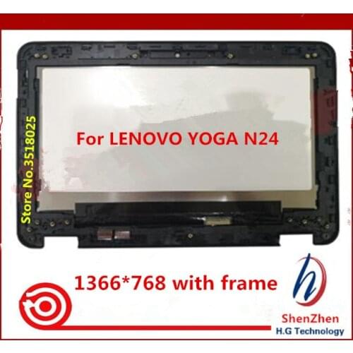 Free shipping new For Lenovo Yoga N24 11.6''1366*768 LCD Touch Screen Digitizer Display Assembly with frame
