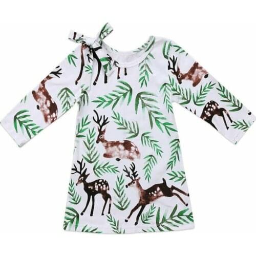 Free shipping Xmas Deer Toddler Kids Baby Girls Christmas Pageant Tutu Dress Princess Clothes