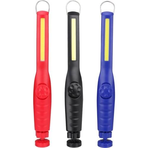 Dial Power Switch COB LED Flashlight Torch AAA Battery Dimmable Work Light Magnetic Lantern Hook Hanging Lamp For Car Repairing