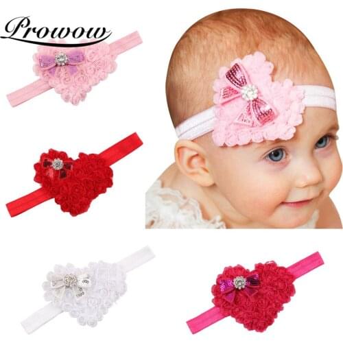 ABDO Small Flowers Elastic Baby Headband For Girls 2021 New Love Valentines Day Costume Baby Hair Accessories Girl Hairband