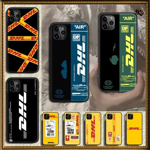 DHL Express Phone Case Cover Hull For iphone 5 5s se 2 6 6s 7 8 12 mini plus X XS XR 11 PRO MAX black luxury back soft