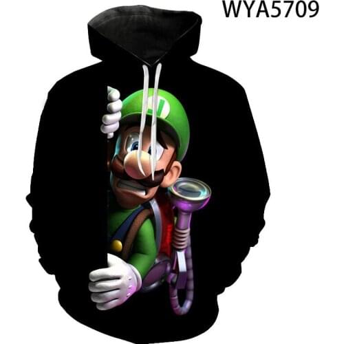 Luigis Mansion 3D Printed Hoodies Long Sleeve Men Women Children Fashion Pullover Sweatshirts Streetwear Boy Girl Kids Coat