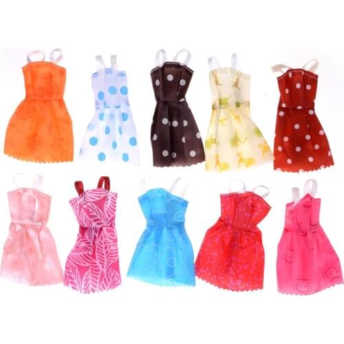 10 Pcs Handmade Beautiful Fashion Party Clothes For girl Doll Kids Gift Girls Toys Creative gift For girl Dolls Dress