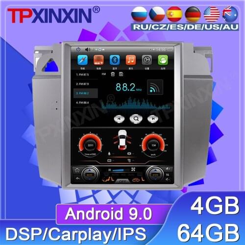 64G For Volkswagen Magotan 2007-2011 Android 9 Car Tape Recorder Multimedia Player GPS Navigation Tesla 10.4'' Vertical Screen