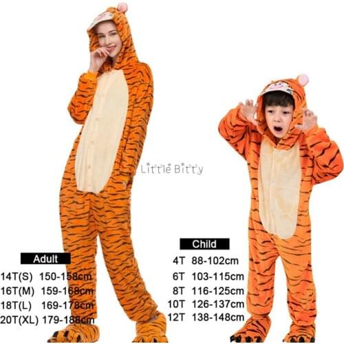 Animal Cartoon Tiger Flannel Soft Warm Pijamas for Women Kugurumi Unicorn Pajamas Blanket Sleeper Adult Jumpsuits Overalls