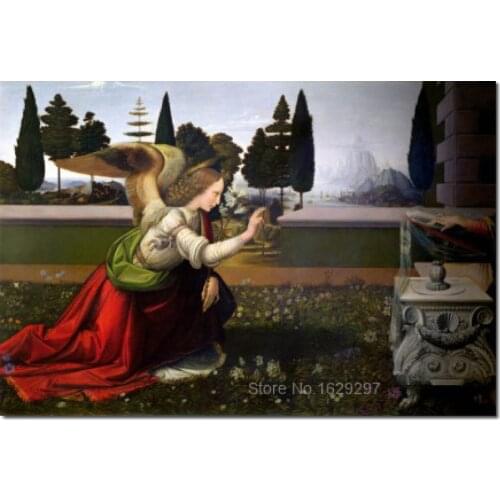 Wall art modern Angel Gabriel from the Annunciation 147 75 Detail Leonardo Da Vinci Paintings Hand painted High quality