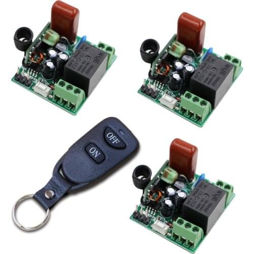 Remote Control Switches AC220V 1CH Lighting Switches LED Lamp ON OFF Remote Controller 3Receiver 1Transmitter 315/433 Learn Code