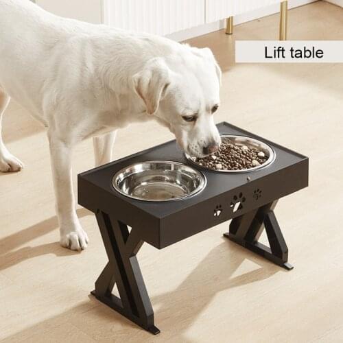 Elevated Dog Bowls - Adjusts To 3 Heights, 2.75", 8", & 12'' (Raised Dog Dish with Double Stainless Steel Bowls)