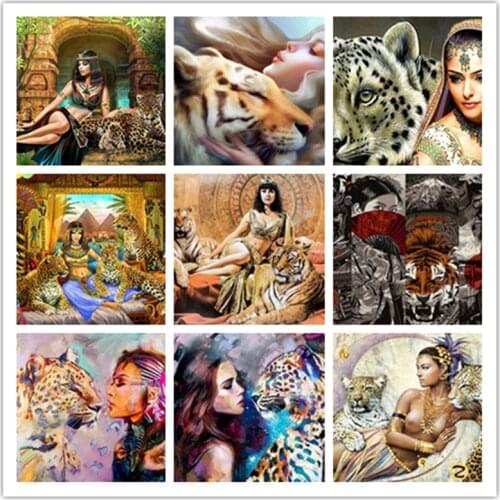 Full Round Drill Diamond And Beast 5d Diy Abstract Painting Animal Cross Stitch Kit New Your Gift Home Decoration