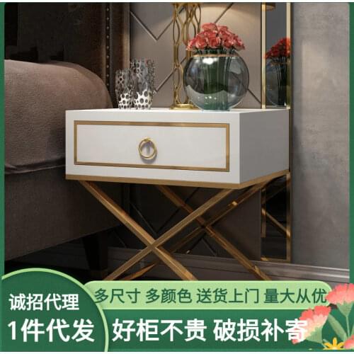 Nordic Minimalist Bedside Table Bedroom Hotel Paint Bedside Cabinet Storage Storage Small Wooden Cabinet Storage Bedside Table