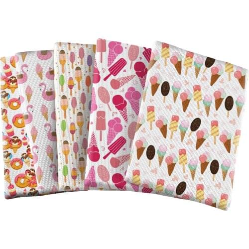Bubble Fabric Textile Sewing Cloth Fabrics Printed Ice-cream Designs DIY Craft Dress Apparel Sewing Supplies 50*145cm