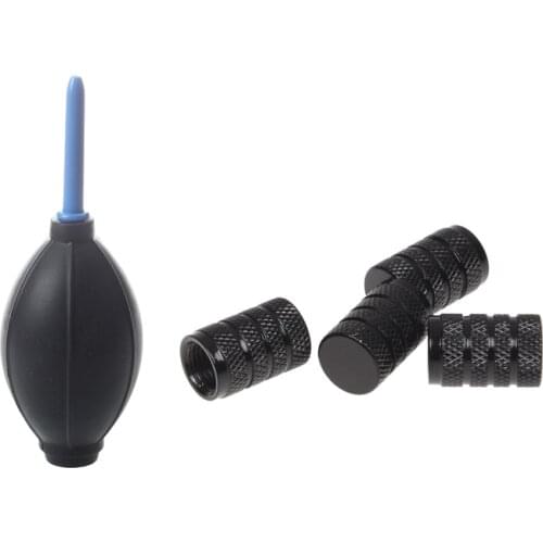 Rubber Air Dust Blower Cleaner Pump for Removing Dust Off Camera Lens S6 with 4 Pcs Black Car Vehicle Tyre Tire Valve Stem Decor