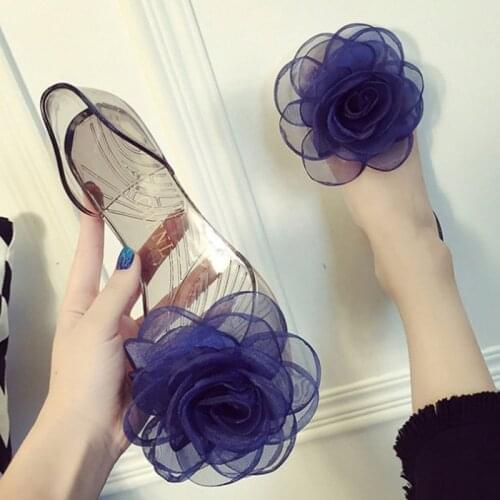 3-Style Cool lace rose/bowknot jelly sandals women summer shoes slippers flat candy sandales peep toe flower pvc sandalias femme