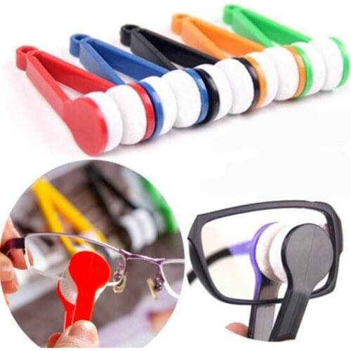 Hot sale Random Glasses Eyeglass Cleaner Brush Microfiber Spectacles Cleaner Brush Cleaning Tool Multi-Function Portable