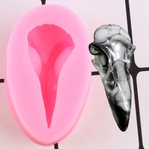 Crow Head Skull Silicone Molds Cupcake Topper DIY Baking Fondant Cake Decorating Tools Candy Clay Resin Chocolate Gumpaste Mould