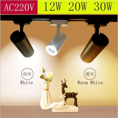 WOERFU 2pcs 220V 12W 20W 30W COB LED Spotlights Tracking Fixture Spot Lights Reflectors LED Track Light