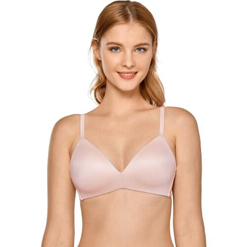 Womens Seamless T shirt Bra Plus Size Smooth Comfort Soft Cup Wirefree Lightly Padded Triangle Bralette