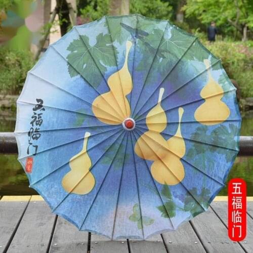 New Chinese Oil Paper Umbrella Rain Women Antique Ceiling Decoration Dance Female Han Costume Photo Props Silk Umbrella Parasol