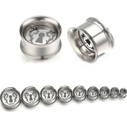 1 pcs stainless steel anodized Steel color crystal screw flesh tunnel ear plug gauges body piercing jewelry Earrings