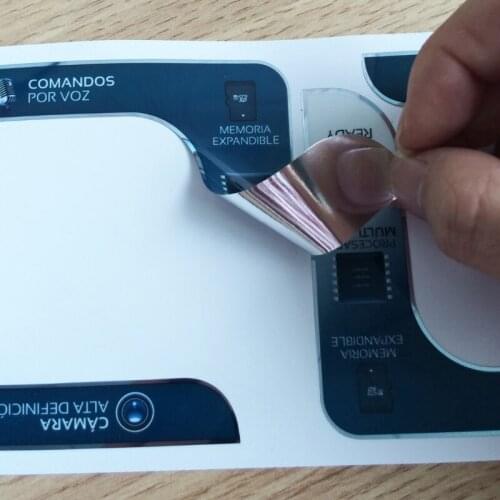 1000pcs Free shipping custom printed removable self adhesive laser graphic labels PayTV POP labels glossy foil sticker 100*60mm