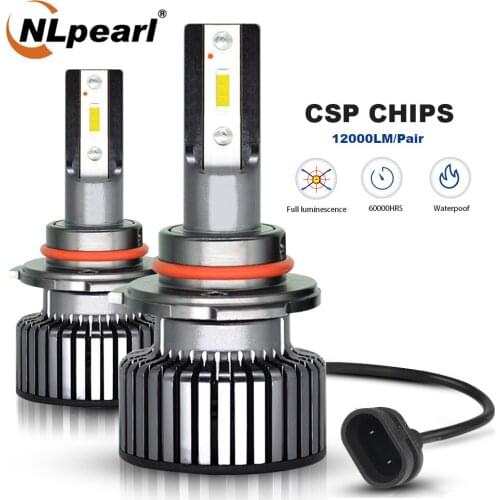 NLpearl 2x Car 9005 Led Headlight Bulbs HB3 Led 12V 6500K 50W 12000LM/Pair CSP H4 H7 H1 Led 9006 HB4 H11 H8 H9 9012 H3 Led Lamps