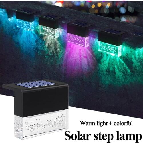 2021 Hot Sale Solar Light Outdoor Garden Light Staircase Decoration Wall Warm Light + Color Change Солнечный Светluz Solar