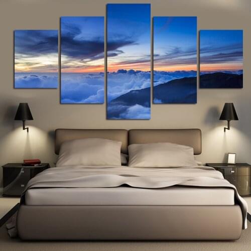 5 Pcs No Frames Wall Art Picture The Horizon Clouds Modern Home Decor Living Room Or Bedroom Canvas Print Painting Wall Picture