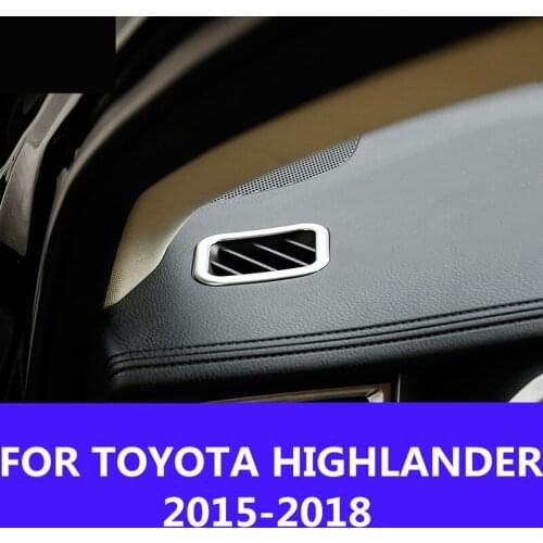 Car dashboard outlet box special modified ABS Chrome decorative frame Interior decoration FOR TOYOTA HIGHLANDER 2015-2018