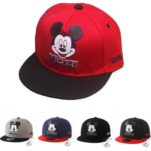 The new Disney Mickey Minnie baseball cap childrens cap can be adjusted for boys and girls travel must-have sun hat hip-hop hat