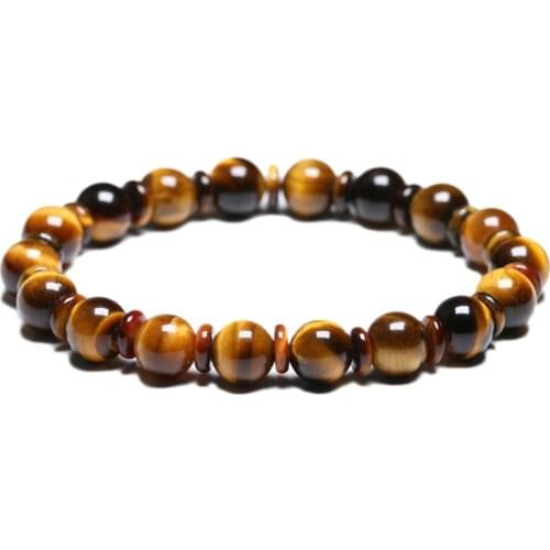 Natural Stone Bracelets Women Gem Tiger Eyes 8mm Beads Bracelet 5A Quality