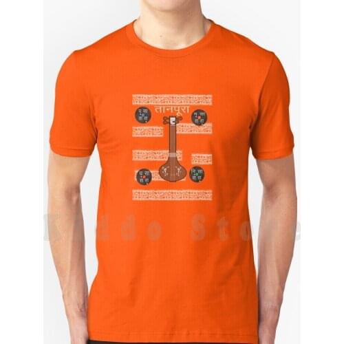 Tanpura T Shirt Cotton Men Diy Print Cool Tee Indian Music Carnatic Classical Hindustani Gharana Drone India Raga Tambura