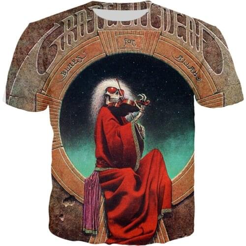3d Printed grateful dead blues for allah T shirt for Men/Women Summer Short Sleeve Tees Tees Tops Unisex Streetwear Tshirt