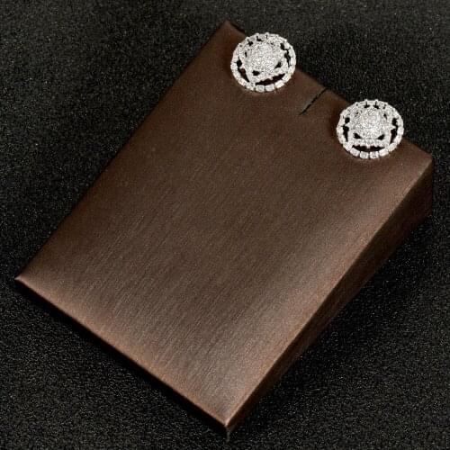 Hibride Small Round Micro AAA CZ Stud Earrings for Girls oorbellen Accessories Party Earring For Women aretes de mujer E-609